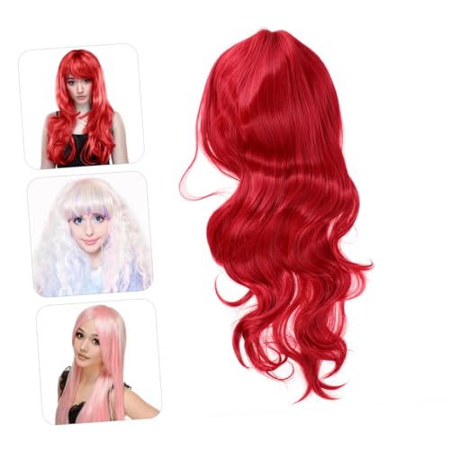 LIFKOME Langhaar perücke Damen Lang Lockig Hitzebeständiges Seidenhaar Farbverlauf Rote Cosplay party perücke Natürliches Aussehen Verstellbar von LIFKOME