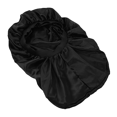 LIFKOME Satin Schlafhaube Für Damen Und Herren Elastischer Haarschutz Nachtmütze Für Pflege Und Schönheit Wiederverwendbare Und Tragbare Schlafmütze in Schwarz von LIFKOME