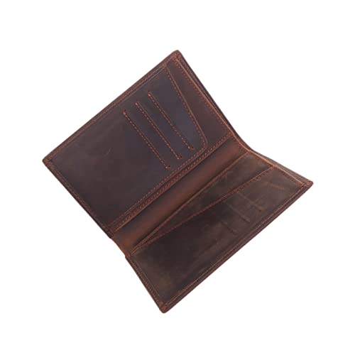 LIFKOME Brieftasche Für Herren Vintage- Schmal Mit Geldklammern Zweifach Kurze Geldbörse Kaffee Großes Hauptfach Für Bargeld Fächer Passfach Verdeckte Taschen von LIFKOME