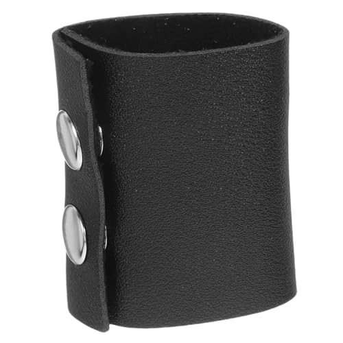 LIFKOME Leder Pferdeschwanzhalter Damen Ponytail Holder PU Leder Haarband mit Metallknopf für Dickes Haar Modischer Haarschmuck Schwarz Zufällige Farbe Zufällige Farbe von LIFKOME