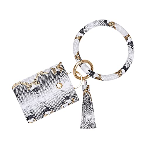 LIFKOME Leder-schlüsselanhänger Für Kartenhalter Mit Schlangenhaut-Muster Kompakter Damen-münzbörse Mit Klappe Kleiner Geldbeutel Zum Aufhängen Für Alltag von LIFKOME