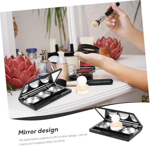 LIFKOME Leere Rechteckige Lidschatten palette mit Spiegel Aluminium pfännchen Selbstklebend Kompakte Schminkbox zum DIY make up Tragbar für Reise und Alltag Geschenk für Kosmetikliebhaber von LIFKOME