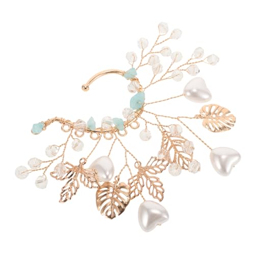 LIFKOME Leichte Goldene Ohrklemmen mit Kristallblüten und Blättern Zarte Elfenohren ohrringe für Mädchen Handgefertigte Elegante Ear für Geburtstage Partys und Cosplay von LIFKOME
