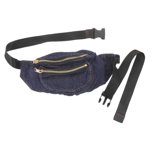 LIFKOME Jeans-gürteltasche Für Damen Brusttasche Aus Denim-Material Verstellbarer Hüftgurt Leicht Und Tragbar Für Täglichen Gebrauch Einkaufen Und Reisen Blau von LIFKOME