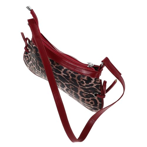 LIFKOME Leopardenmuster Schultertasche Damenmodisch Vielseitig Leichtes Stoffmaterial Unterarmtasche Umwandelbar Für Alltag Büro von LIFKOME