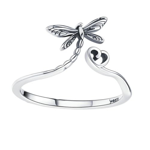 LIFKOME Silber Offener Ring Libellenring Für Damen Fingerschmuck Verarbeitung Bequemes Tragen Tolles Party-accessoire von LIFKOME