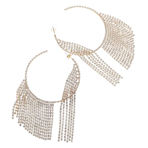 LIFKOME Runde Creolen Mit Strassquasten Für Frauen Funkelnde Glitzer-ohrringe Für Party Hochzeit Abschlussball Schmuck von LIFKOME