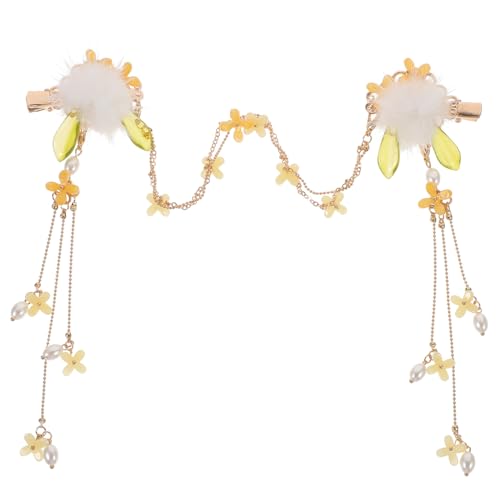 LIFKOME Mädchen Hanfu Haarspange Stirnband mit Weichem Fellball Haarschmuck für Bühne Cosplay Party Alltag Leichte Langlebige Legierung Einfach zu Tragen Chinesischer Stil von LIFKOME