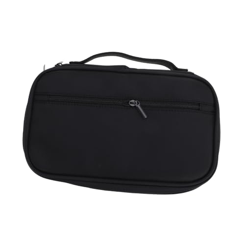 LIFKOME Make Up Pinsel Tasche Damen Oxford Kosmetiktasche mit Reißverschluss und Henkel Vielseitige Schminkpinsel Aufbewahrungstasche für Reisen und Alltag Schwarz Leicht und Geräumig von LIFKOME