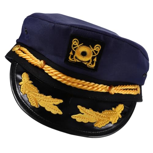 LIFKOME Marine-kappe Bootsfahrer Braut Hut Herrenhüte Union-jack-hut Schiff Kapitänsmütze Bootssitze Yachthut Marine-admiral-hut Lustiger Fischerhut Polizeihut Cordhut Polyester von LIFKOME
