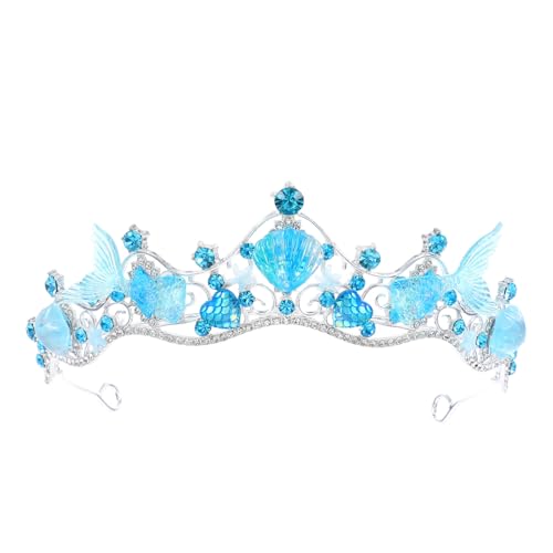 LIFKOME Meerjungfrau Braut Tiara Kopfband Leichtes Strandhochzeit Haarschmuck für Frauen Mädchen Zarte Krone für Hochzeit und Fest von LIFKOME