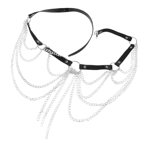LIFKOME Mehrschichtiger Taillengürtel Damen Verstellbar Metallkette mit Quasten Bauchkette Körperkette Gothic Accessoire für Party Rave und Alltag LIFKOME Mehrschichtiger Taillengürtel Damen Verstellbar Metallkette mit Quasten Bauchkette Körperkette Gothic Accessoire für Party Rave und Alltag von LIFKOME
