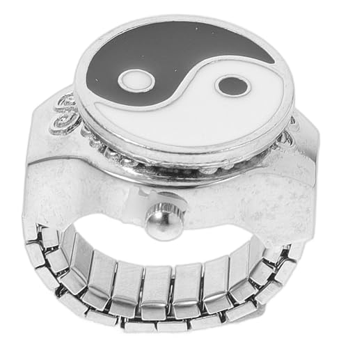LIFKOME Metall Fingeruhr Ringuhr Mit -trigramm-Muster Finger Ornament Dekorative Uhr Für Alltag Und von LIFKOME