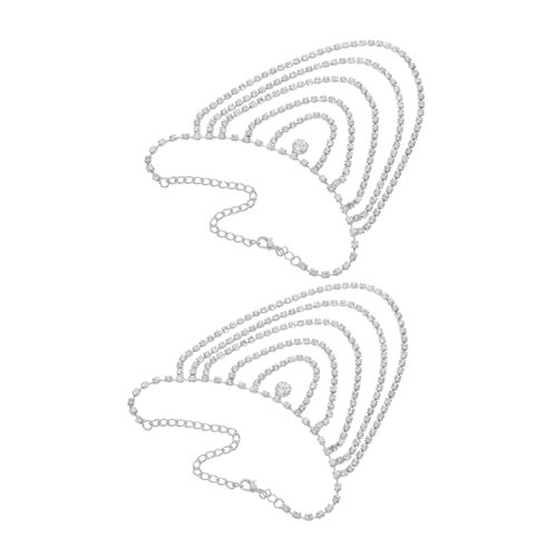 LIFKOME Metall Fußkettchen für Damen Mehrlagige Strass Fußketten mit Quasten Leichtes Faderesistentes Design Modischer Schmuck für Strandpartys und Freizeitkleidung von LIFKOME