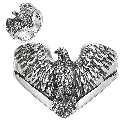 LIFKOME Adlerring Vintage Stil Offener Ring Aus Metall Verstellbarer Damenring Für Mädchen Kreativer Fingerring Mit Adlerdesign Für Besondere Anlässe Ringschmuck Für Damen Und Herren von LIFKOME