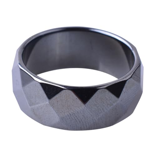 LIFKOME Meteoriten Herrenring Breit Facettiert Schwarzer Modischer Schmuck für Männer Robustes Design Besondere Vitalität Geschenkidee von LIFKOME