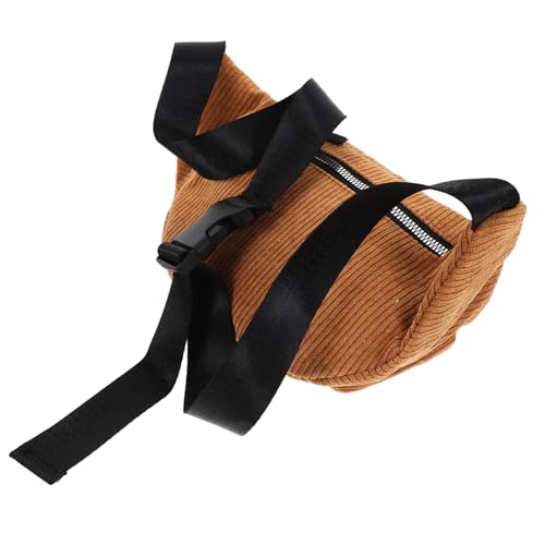 LIFKOME Braune Damen Hüfttasche Aus Cord Modische Brusttasche Für Outdoor Leicht Und Wasserabweisend Für Reisen Und Einkaufen Stylische Umhängetasche Mit Großem Fassungsvermögen von LIFKOME