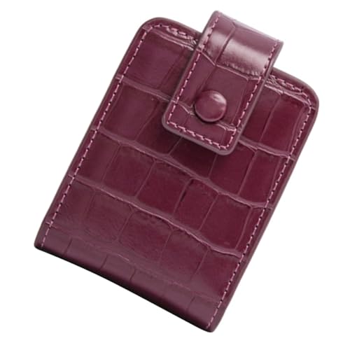 LIFKOME Mini Make Up Tasche mit Spiegel Damen Lippenstift Etui für Lippenstifte Kompakt und Tragbar Stilvolle Kosmetiktasche für Handtasche und Reisen Weinrot von LIFKOME