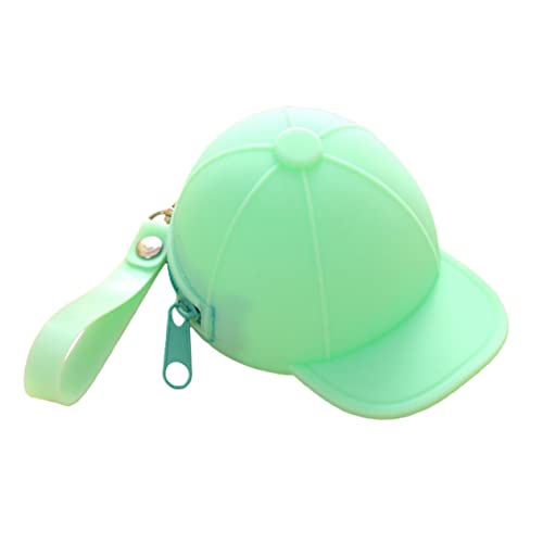 LIFKOME Mini Münzbeutel Silikon Geldbörse Cartoon Baseballmütze Kleine Münztasche Leicht Für Mädchen Grün von LIFKOME