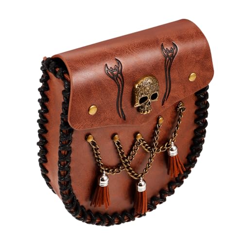 LIFKOME Mittelalterliche Hüfttasche Aus Pu-Material Vintage-geldbörse Für Cosplay-Partys Festival-Beutel Mit Großem Fassungsvermögen Für Ausweise Schlüssel Und Mehr von LIFKOME