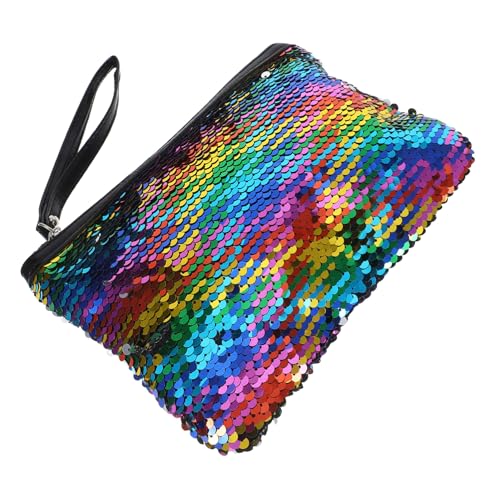 LIFKOME Mode Kosmetiktasche mit Farbwechsel Pailletten Schillernde Clutch Handtasche Praktische Schminktasche für Damen Kleiner Reise Organizer Stilvolles von LIFKOME