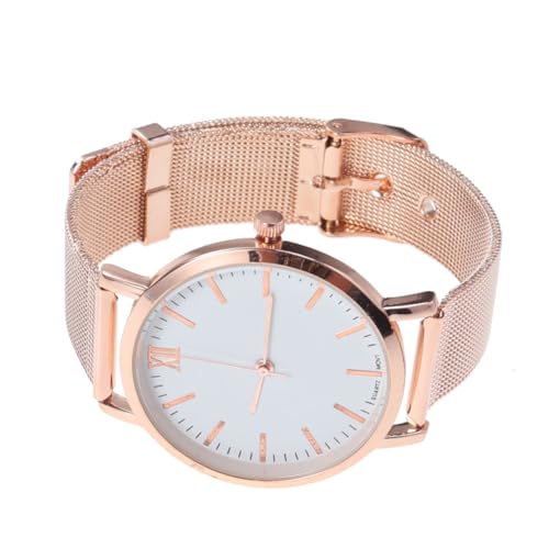 LIFKOME Mesh-gürteluhr Damen Quarzuhr Legierung Mesh-Armbanduhr Roségold Zeitmesser Langlebig Elegant Minimalistisches Design von LIFKOME