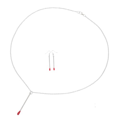 LIFKOME Matchstick Earrings and Necklace Set Fun and Creative Jewelry for Women Girls Lightweight for Everyday Wear Any Occasion von LIFKOME