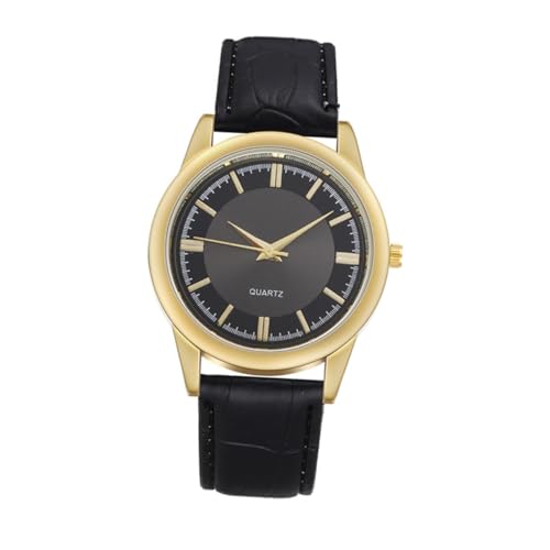 LIFKOME Herrenuhr Armbanduhr Geschäftsleute Uhr Langlebige Uhr Für Männer Mit Kunstlederarmband Und Edelstahlschließe von LIFKOME