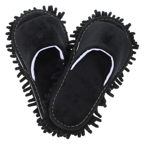 LIFKOME Mop Slippers für Damen mit Offener Zehenpartie Waschbare Haushalts pantoffeln Praktische Staubwisch slipper Bequeme Wischmopp hausschuhe für Einfache Bodenreinigung von LIFKOME