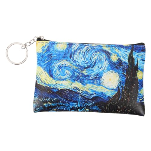 LIFKOME Kleines Münztäschchen Aus Pu-Leder Reißverschluss-geldbörse Wechselgeldbörse Mit Muster Münzgeldbörse Für Damen Schlüsselanhänger-geldbörse von LIFKOME