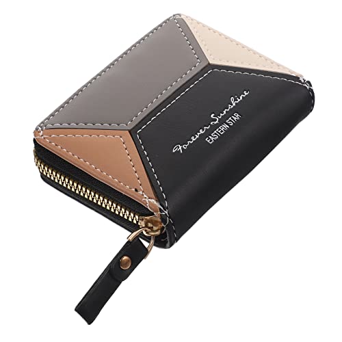 LIFKOME 1stück Fashionable Kartenaufbewahrungstasche Für Id Und Kreditkarten Kleiner Tragbarer Pu-Material Kartenhalter Mit Mehreren Fächern Für Damen Und Herren Schwarz von LIFKOME