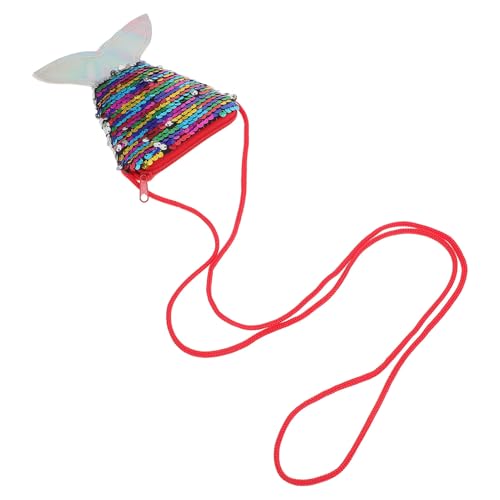LIFKOME Multifunktionale Meerjungfrau Geldbörse mit Zweifarbigen Pailletten Kompakte Fischmünztasche aus Strapazierfähigem Polyester Modische Jugendtasche für Party und Alltag von LIFKOME