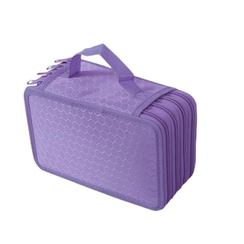 LIFKOME Multifunktionaler Slots Federmäppchen mit Lagigem Nylon Design Großer Kapazität für Bleistifte Radiergummi Anspitzer Geeignet für Mädchen Jungen Künstler Schule und Büro Lila von LIFKOME