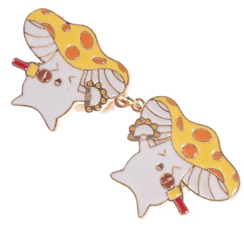 LIFKOME Mushroom Brosche Clip aus Langlebigem Metall Bunter Cartoon-pilz Anstecker für Strickjacke Pullover Schal und Kragen Süßes Accessoire für Damen und Mädchen von LIFKOME