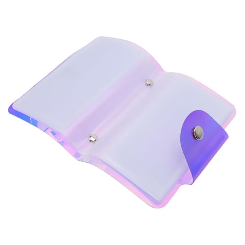 LIFKOME Nail Stamp Plate Halter Fächer Nagelkunst Stempel Aufbewahrungstasche Transparent Violett Rechteckig Leicht Robust Für Nagelschablonen Gelnägel Zubehör von LIFKOME
