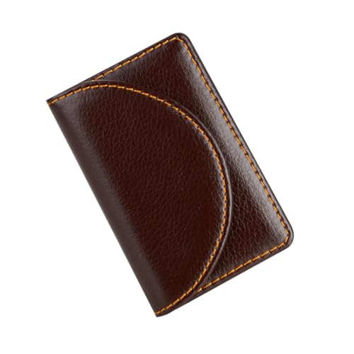 LIFKOME Namensfall kreditkartenhalter Credit Card Holder Gentlemen's cardholder Visitenkartenhalter Mens Card Wallet Unternehmensorganisator Business-Halter Leder Geschäftsbuch Coffee von LIFKOME