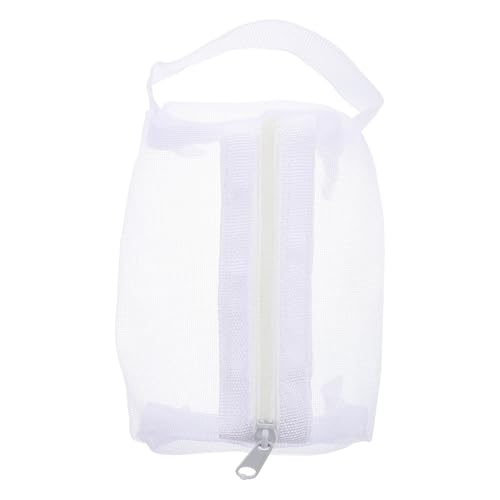 LIFKOME Mesh-Aufbewahrungstasche Mit Reißverschluss Kosmetiktasche Aus Netzstoff Für Lippenstifte Und Pinsel Kompakter Reise-Organizer Für Kleine Gegenstände Weiß Transparent Tragbar Für f von LIFKOME