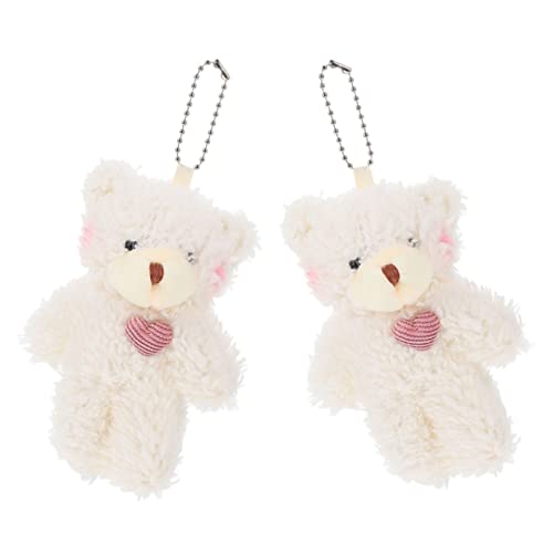 LIFKOME 2 Stück Kawaii Plüsch Bären Schlüsselanhänger Hängedekoration Für Taschen Geldbörsen Rucksäcke Weiche Kleiner Plüschtiere Als Charm Für Mädchen Damen von LIFKOME
