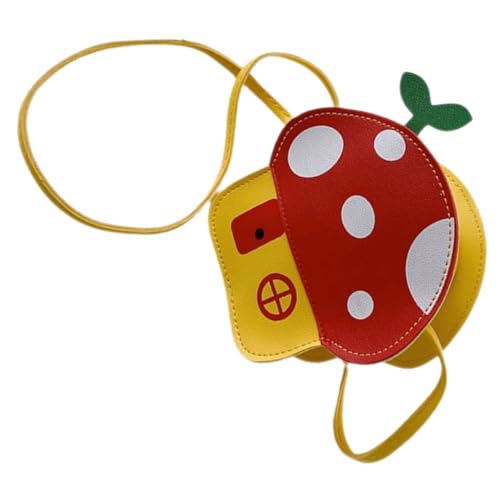 LIFKOME Pilz Umhängetasche Für Junge Mädchen Mit Reißverschluss Süße Handtasche Für Mädchen Outdoor Reisen Mit Verstellbarem Schultergurt von LIFKOME
