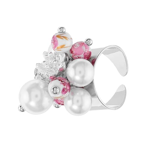 LIFKOME Offener Ring Mit Glasperlen Und Kunstperlen Für Frauen Zierlicher Daumenschmuck Mit Vintage-design Bequemer Und Sicherer Sitz Für Alltags Und Party-outfits von LIFKOME
