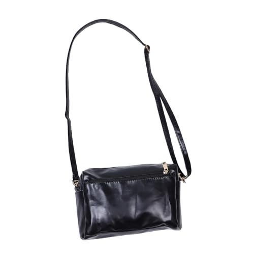 LIFKOME PU Damen Crossbody Tasche Mini Schultertasche Leicht mit Mehreren Fächern Kompakt für Alltag Reisen Schule und Freizeit Schwarz Modische Handtasche für Sommer und Büro von LIFKOME
