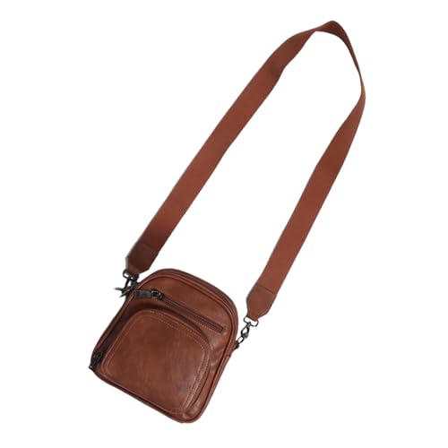 LIFKOME PU Kleine Damen Crossbody Tasche Verstellbarer Schultergurt Handy Geldbörse Mit Kartenfächern Alltagstauglich Stilvoll Gelb-braun von LIFKOME