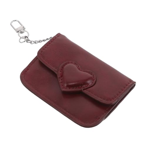 LIFKOME PU Small Wallet Damen Kartenetui aus Weichem PU-Material mit Abnehmbarem Herzverschluss Schlanker Tragbarer Kartenhalter mit Münzfach und Schlüsselring für Kreditkarten Ausweise von LIFKOME