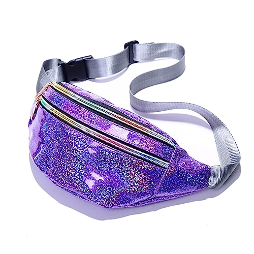 LIFKOME Pu-Leder Reflektierender Hüftbeutel Mit Bunten Pailletten Für Damen Praktische Umhängetasche Für Outdoor-Reisen Für Handys Geldbörsen Und Mehr Perl- von LIFKOME
