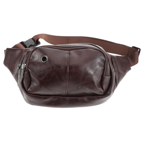 LIFKOME Gürteltasche Aus Kunstleder Für Damen Hüfttasche Große Reisetasche Für Outdoor-aktivitäten Wandern Camping Braun von LIFKOME