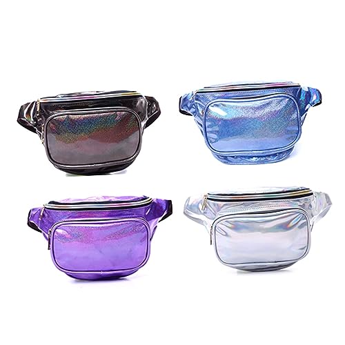 LIFKOME Pack Pu Leder Brusttasche Hüfttasche Hüfttasche Outdoor Wasit Bag Damen Hüfttasche Silber von LIFKOME