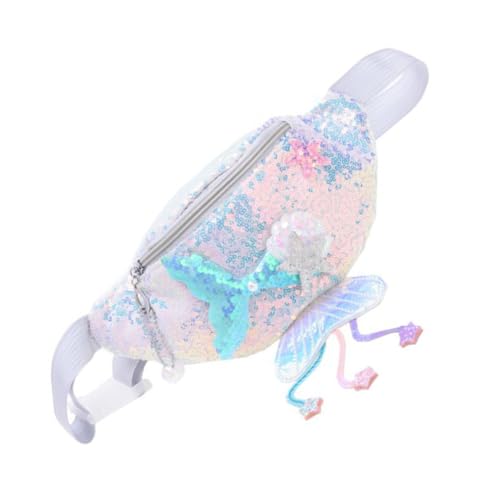 LIFKOME Brusttasche Mit Pailletten Für Mädchen Cartoon-Motiv Umhängetasche Tragbar Stylische Tasche Für Junge Mädchen Meerjungfrau-Bauchtasche Für Tägliche Nutzung von LIFKOME