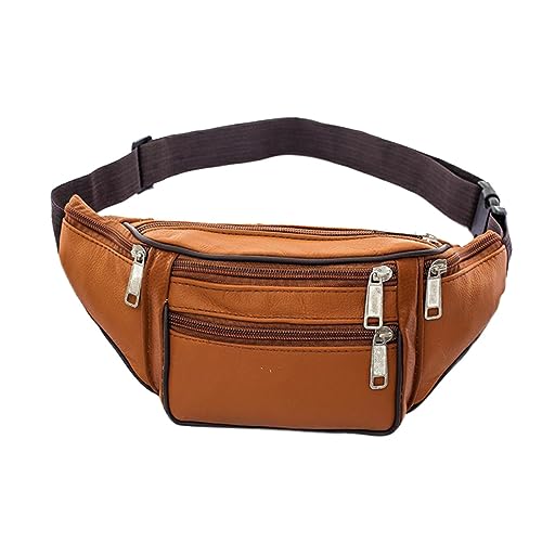 LIFKOME Paket Paket Sport Bauchtasche Hüfttasche für unterwegs Herren Gürteltasche Reise Gürteltasche Multifunktionale Hüfttasche Männer Reisen Rindsleder Gelb von LIFKOME