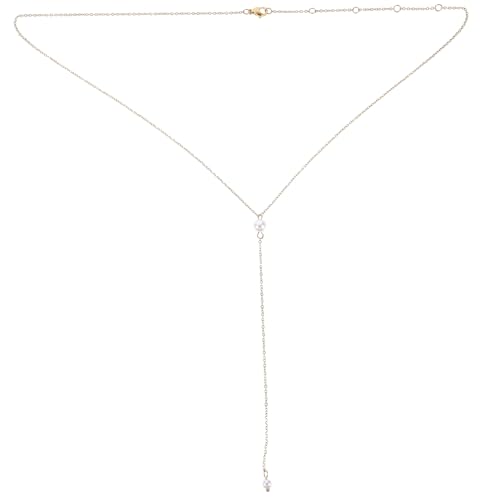 LIFKOME Perlenkette aus Goldfarben Modischer Damen Choker Hautfreundlich Leicht für Alltag Party und zu Besonderen Anlässen Wie Weihnachten und Valentinstag von LIFKOME
