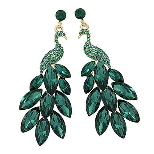 LIFKOME Pfauenohrringe Für Frauen Glitzer-ohrhänger Vintage-ohrringe Grüne Baumelnde Ohrringe Schmuck Für Alltag Und Abendparty von LIFKOME